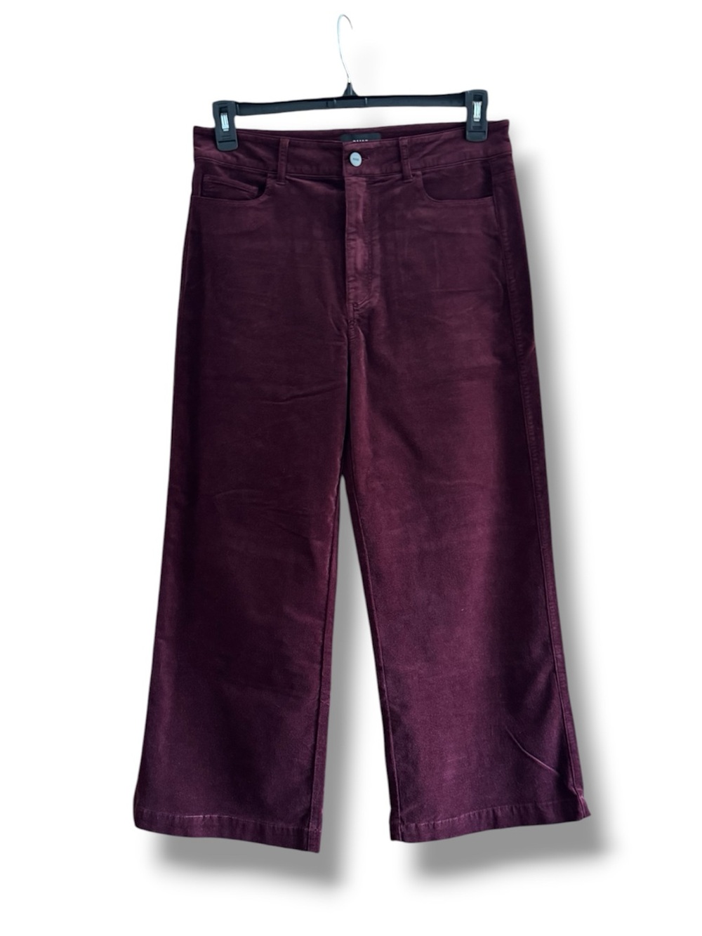 Paige High-Rise Wide Leg Corduroy Pants - Deep Burgundy